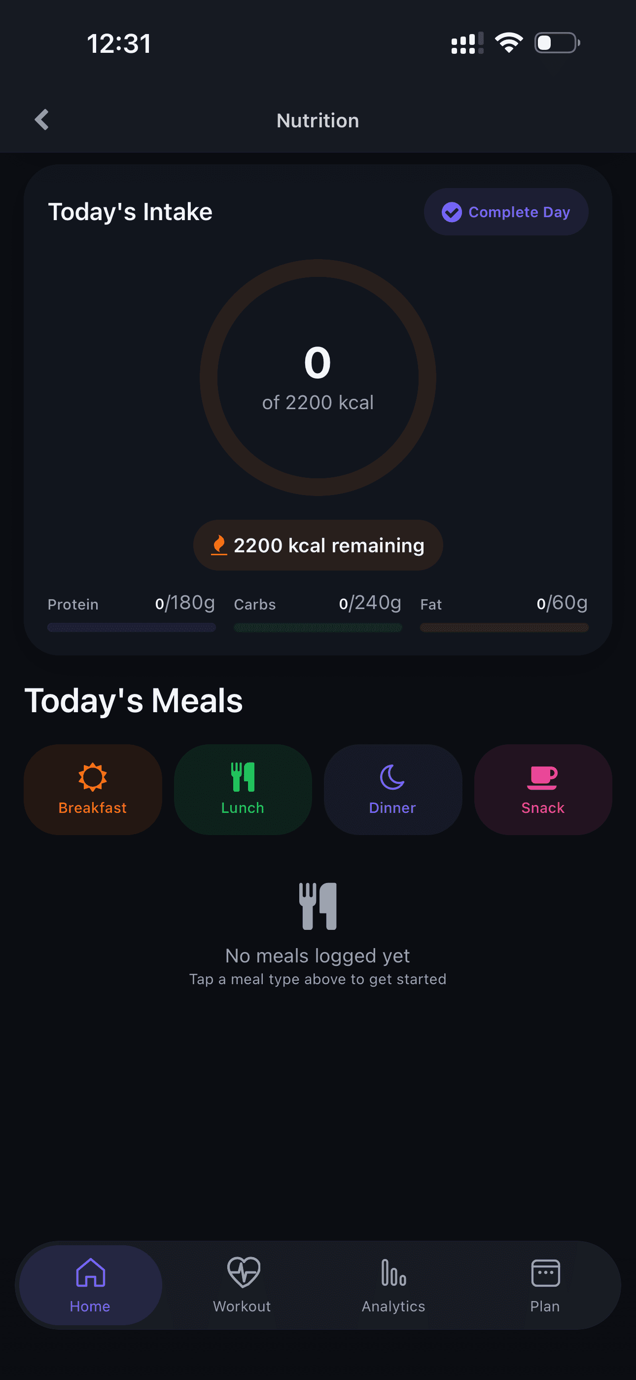 Nutrition tracking